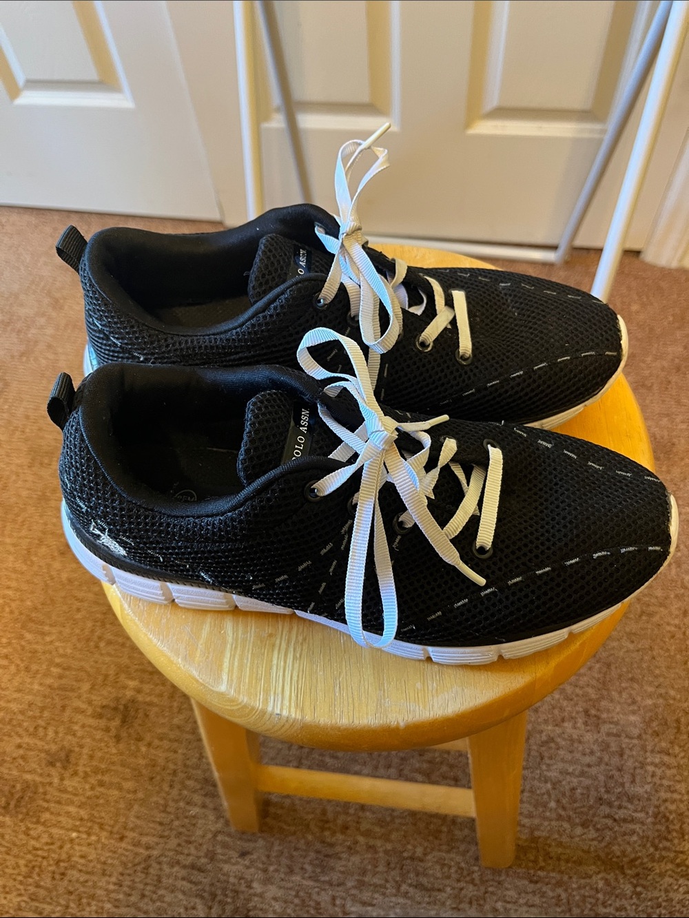 U.S. Polo Assn. Black and White Kids Athletic Sneakers